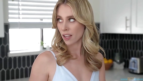 Horny blonde babe fucks with a big cock