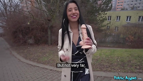 Sexy brunette gets creampie with her-rova widow