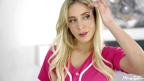 Sexy girl fucked by a dildo and friend