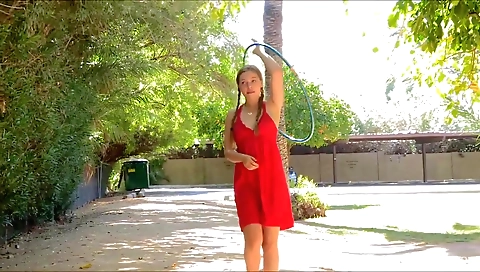 Hot black babe with toys