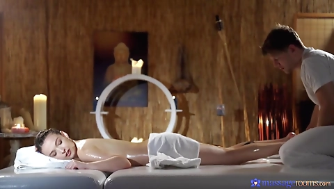 Sexy blonde gets a mouthful of cum